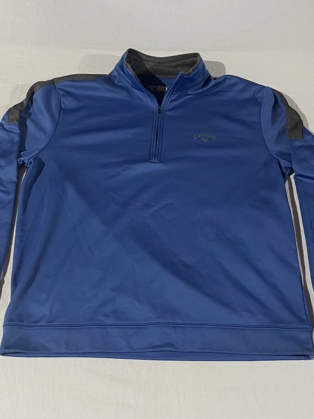 Callaway Golf Quarter Zip Fleece Lined Pullover L Blue Gray Colorblock Men
